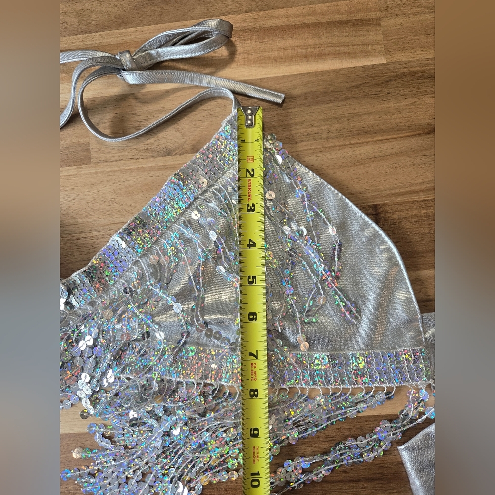 Source Unknown Silver Sequin Fringe Two-Piece Set - Picture 15 of 16